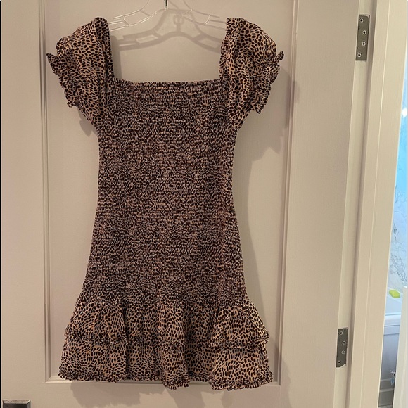 Leopard Print Maia Bergman Ada Smocked Dress | SZ M - Picture 4 of 8